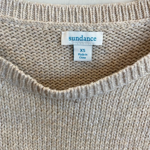 Sundance Beige Sweater with Lace Sleeves - Picture 2 of 5